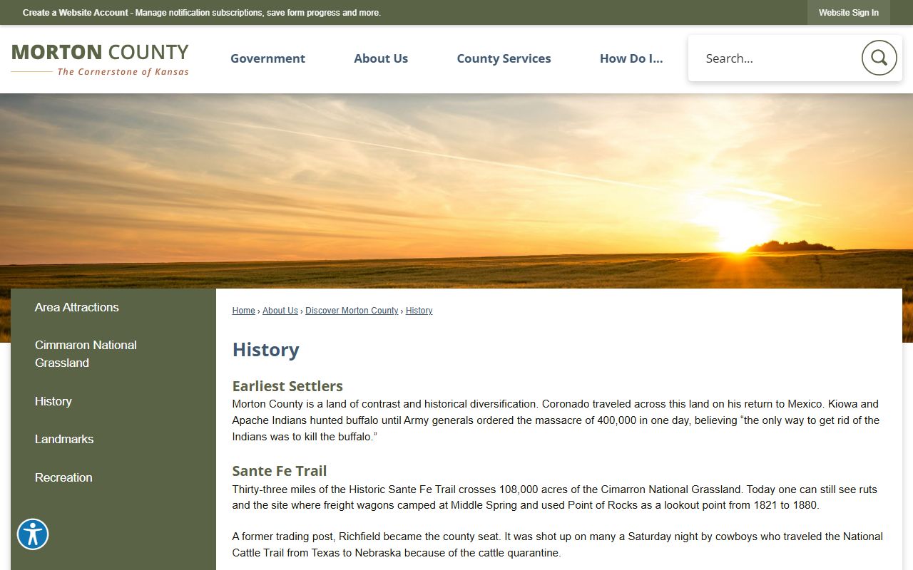 Morton County Court records and county history context