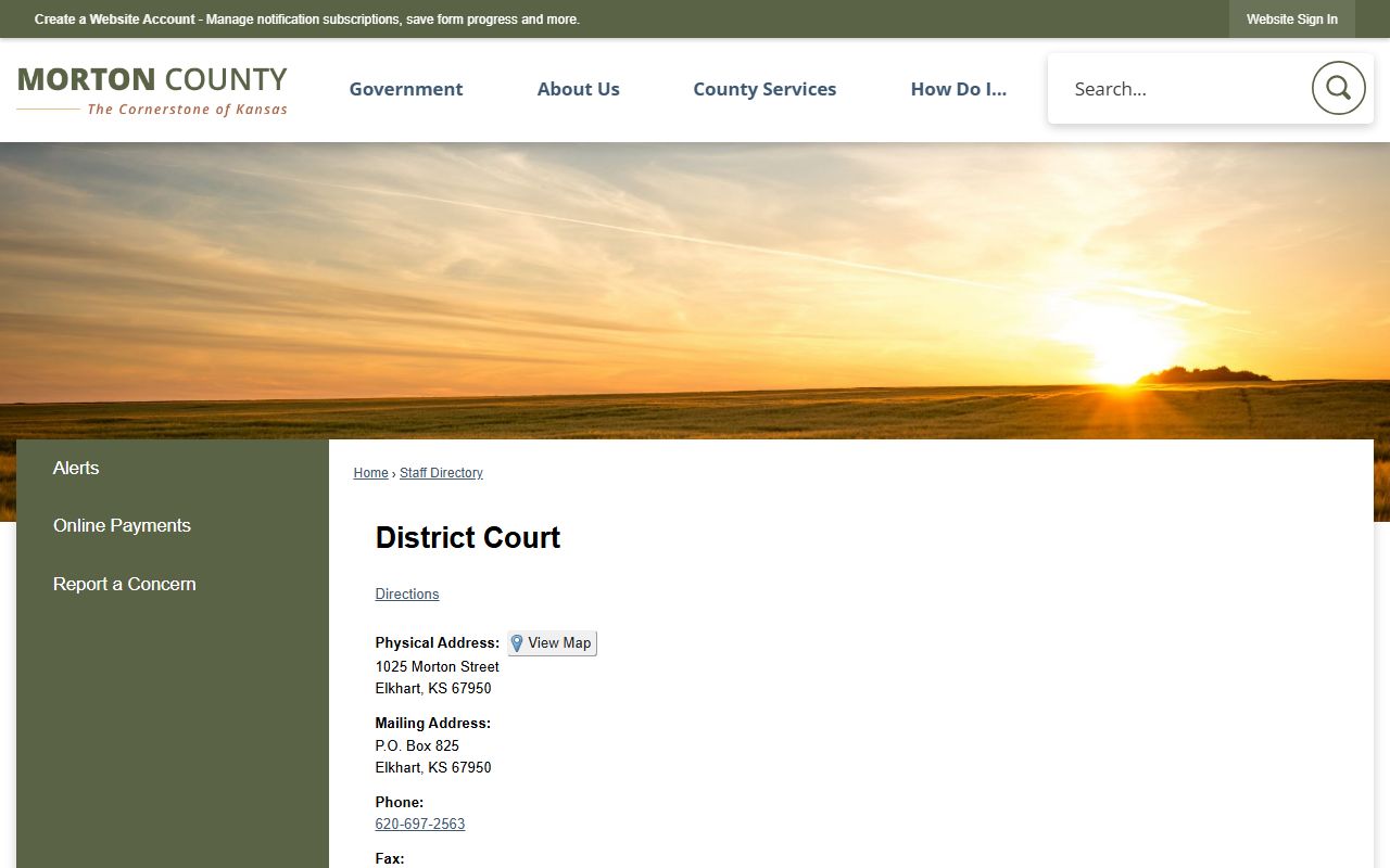 Morton County Clerk of the District Court staff directory for court records