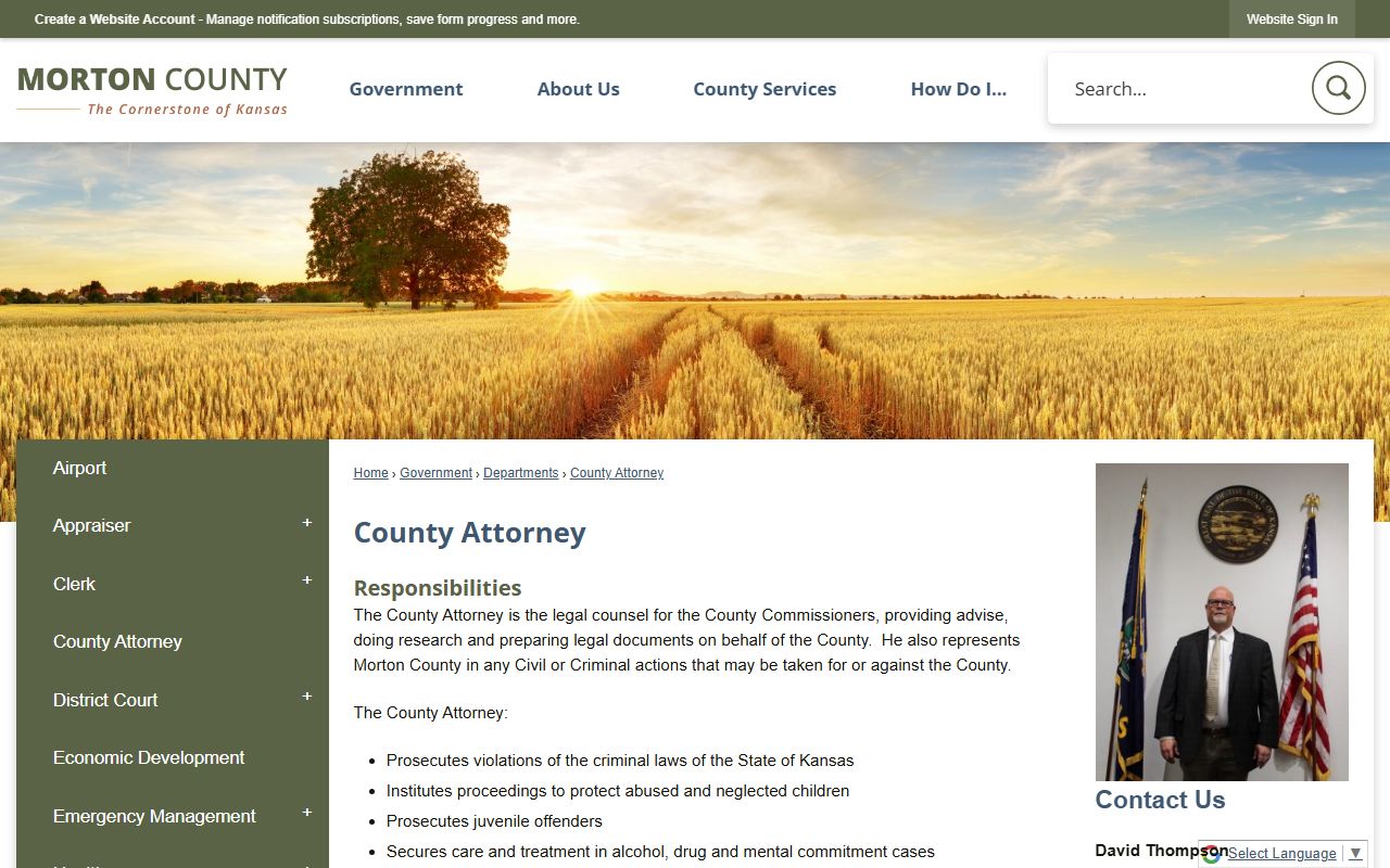 Morton County criminal court records County Attorney source
