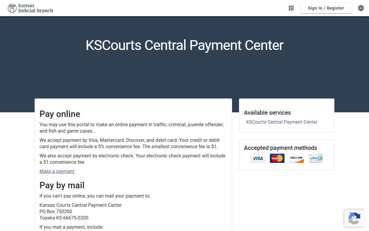 Morton County traffic court records Kansas Central Payment Center