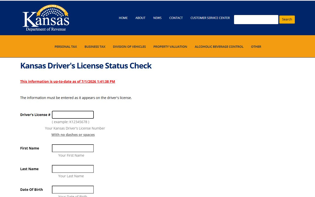 Morton County traffic court records KDOR driver license status check