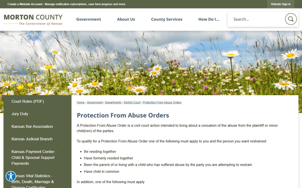 Morton County warrant records and protection order court process